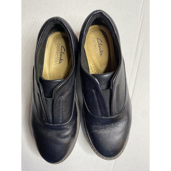 Clarks Collection Airabell Sky Slip On Loafers Women's Size 7 W Black Leather - Picture 3 of 6